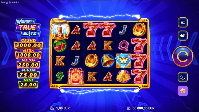 Energy True Blitz - 6x4 makaralı oyun ekranı